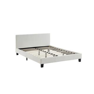 Vente-unique Letto 140 x 190 cm Similpelle Bianco + Materasso - CORNELIUS II  