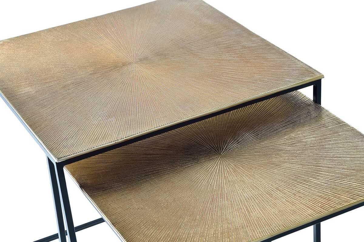 mutoni Table basse Erendira Bronze carrée (lot de 2)  