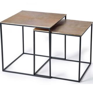 mutoni Table basse Erendira Bronze carrée (lot de 2)  