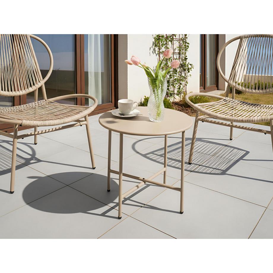 Beliani Table bistrot en Acier Moderne OVARO  