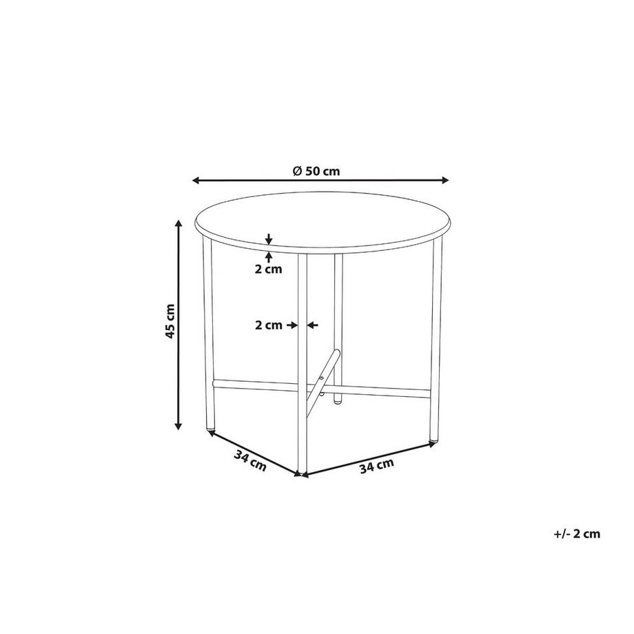 Beliani Table bistrot en Acier Moderne OVARO  