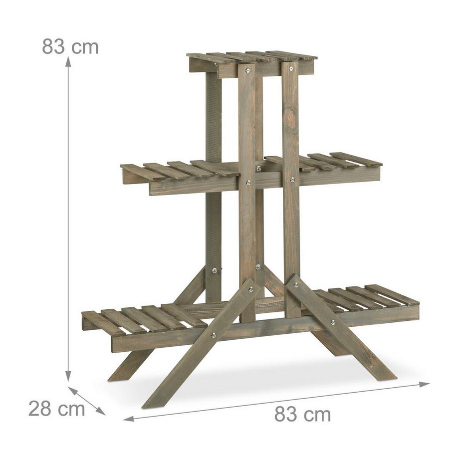 B2X Escalier fleuri en bois à 3 marches  