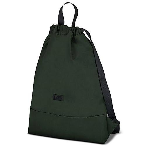 Only-bags.store Gym Bag Dark Green - No 7 - Sac à dos pour le sport et le festival - sac à dos petit avec poche intérieure - poche extérieure pour un accès rapide  