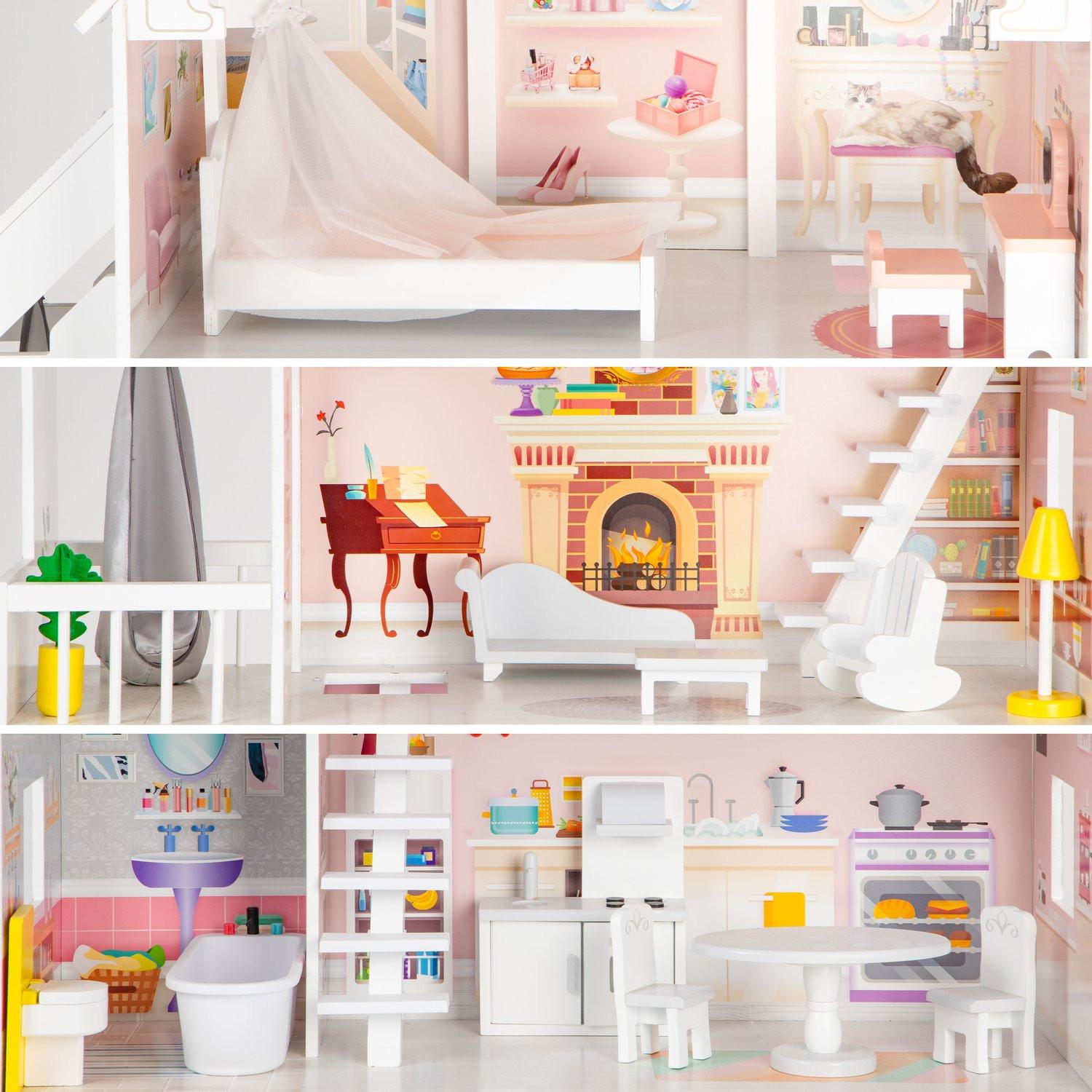 Northio  Casa delle bambole in legno XXL Powder Residence ECOTOYS 