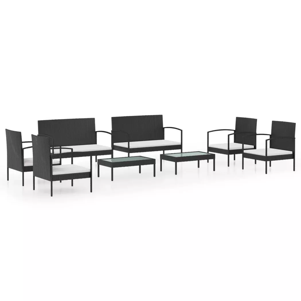 VidaXL - Garten-lounge-set poly-rattan, One Size, Schwarz
