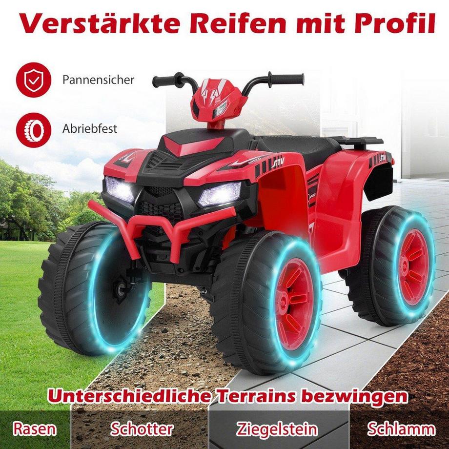 Northix  24V Elektro Kinderquad Elektroquad mit drahtloser Verbindung Elektro Quad Rot 
