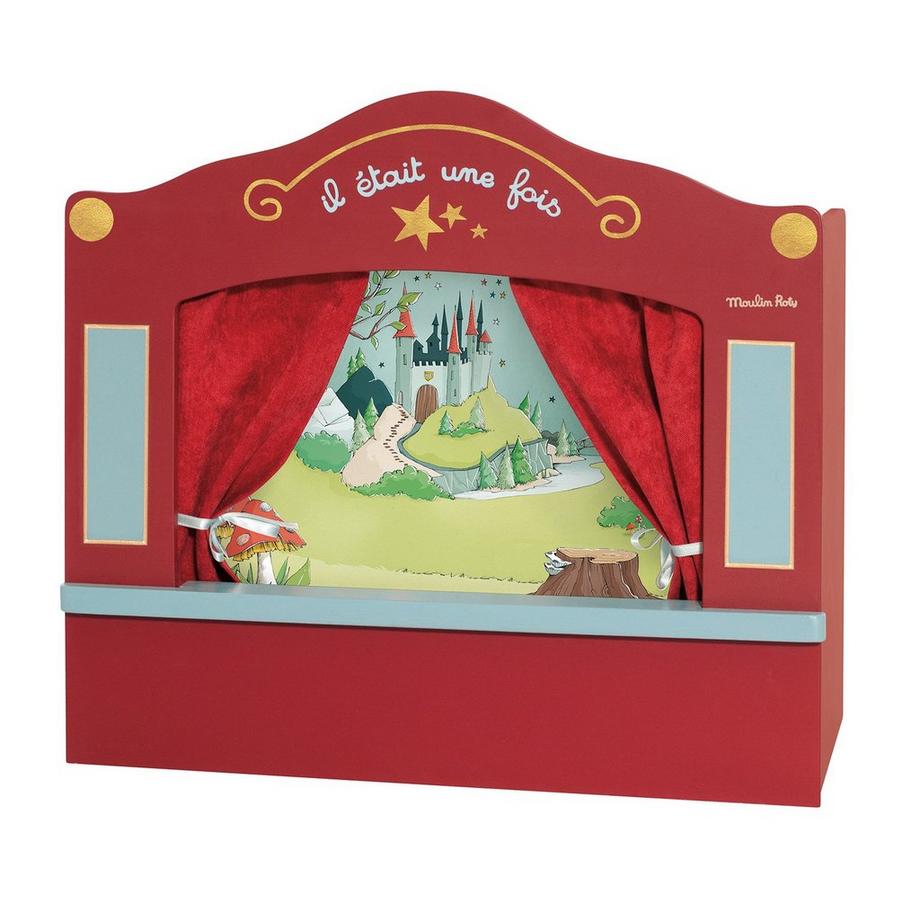 Moulin Roty  Petit théâtre de marionnettes rouge Il était une fois 