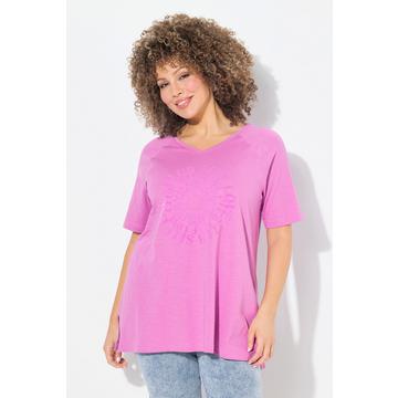 T-shirt à flocage Club Self Love. Décolleté V et manches courtes raglan