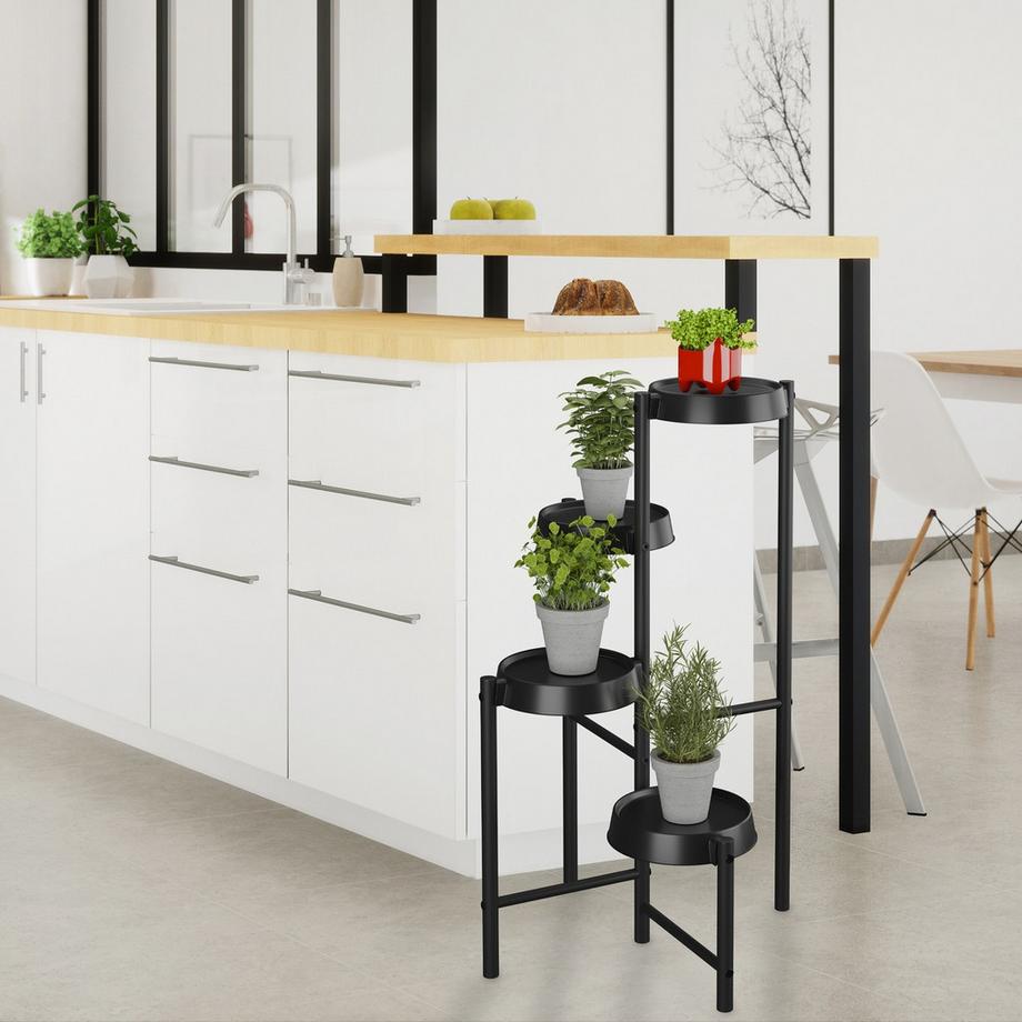 Northix Pflanzenständer mit runden Ablagen  