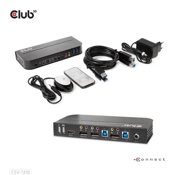 Club3D  CSV-7210 switch per keyboard-video-mouse (kvm) Nero 