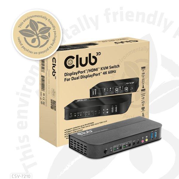Club3D  CSV-7210 switch per keyboard-video-mouse (kvm) Nero 