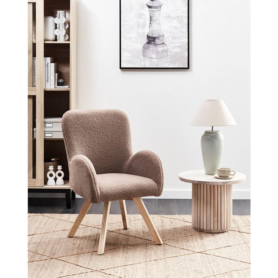 Beliani Fauteuil en Bouclé Scandinave BJARN  