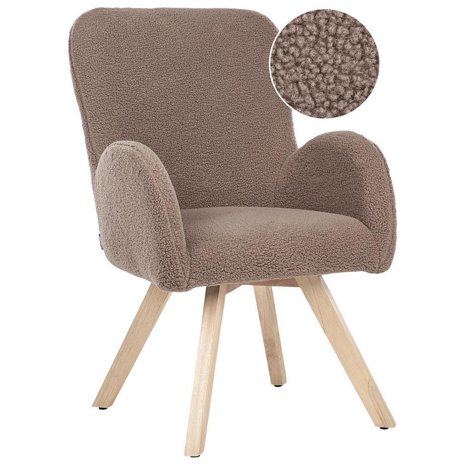 Beliani Fauteuil en Bouclé Scandinave BJARN  