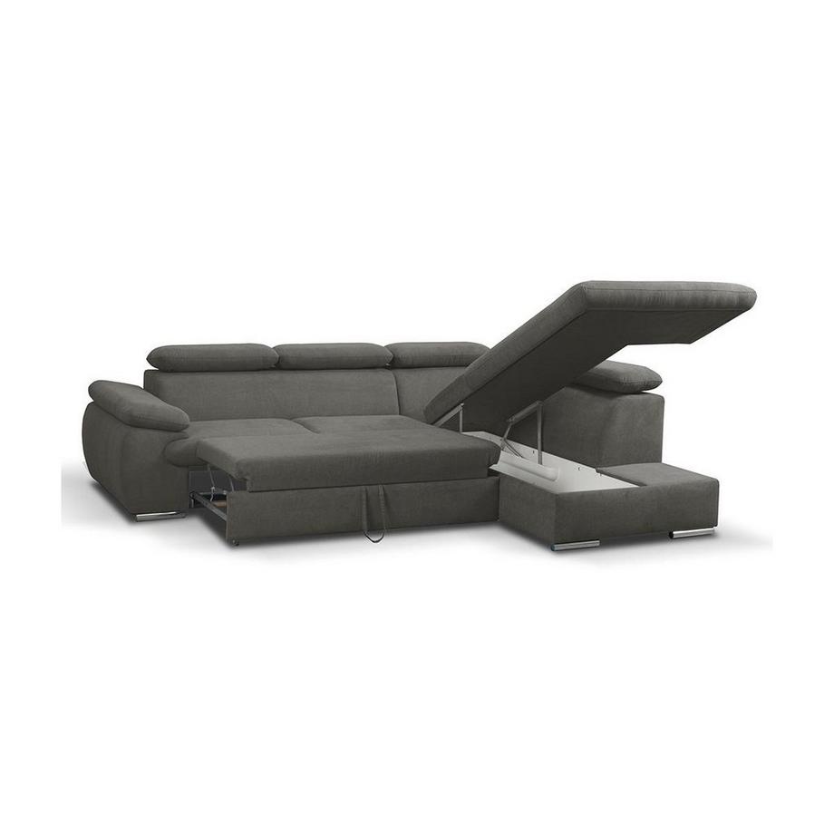 Vente-unique Canapé d'angle conible en tissu avec coffre de rangement FABIEN Angle droit  