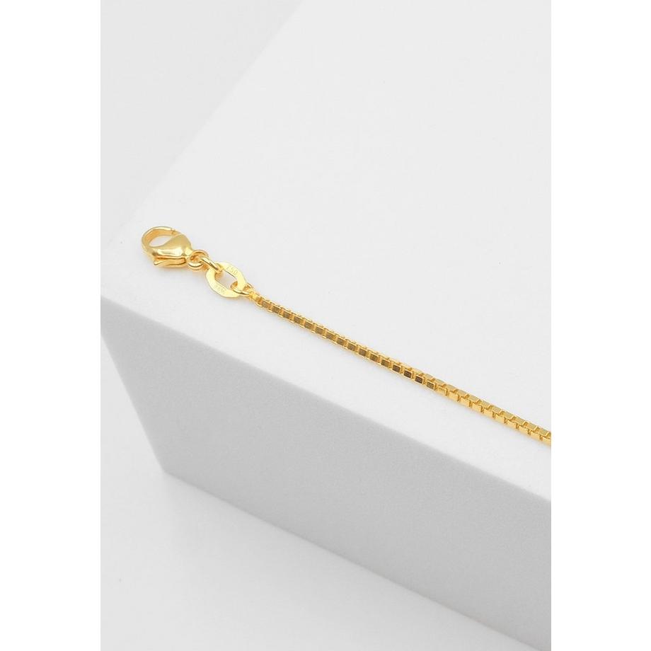 MUAU Schmuck  ID-Bracelet Venezianer Gelbgold 750 Schild diamantiert, 1.1mm, 14cm 