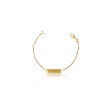 ID-Bracelet Venezianer Gelbgold 750 Schild diamantiert, 1.1mm, 14cm