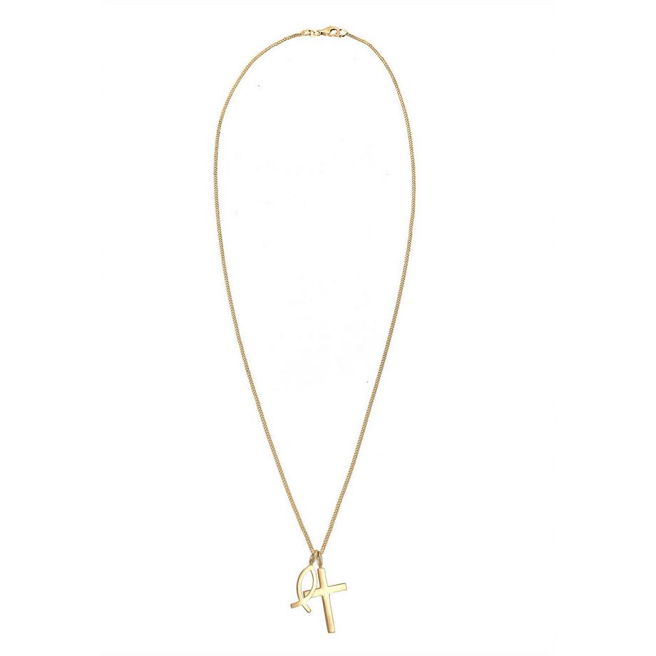Elli  Collier Femmes Pendentif Croix-Poisson 