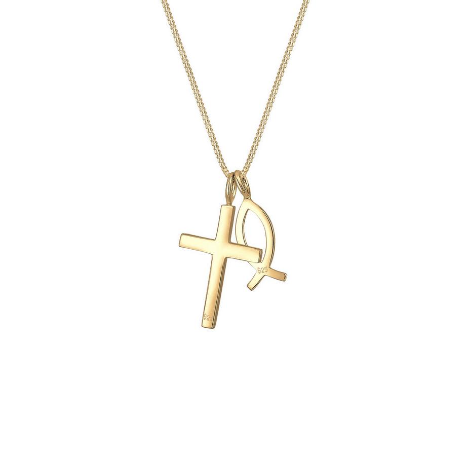 Elli  Collier Femmes Pendentif Croix-Poisson 