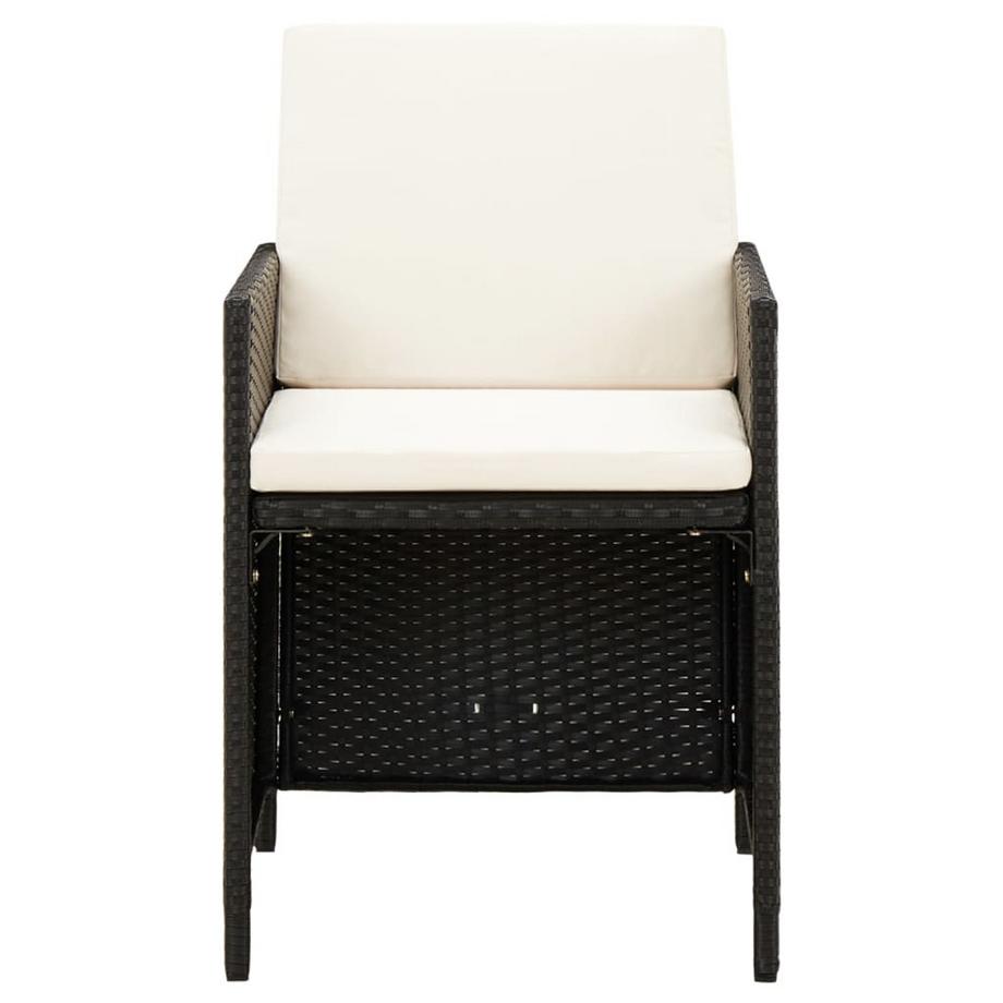 VidaXL sedia e sgabello da giardino Polirattan  