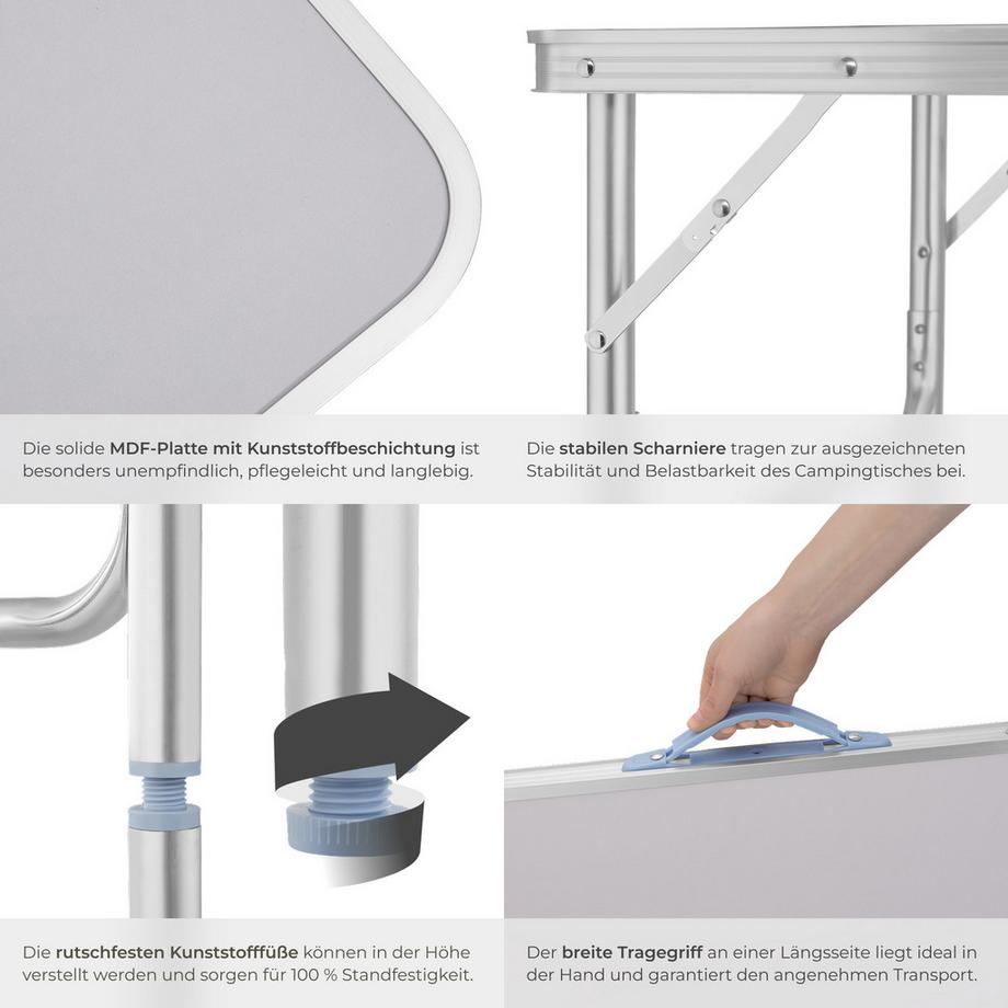 Tectake  Campingtisch Lothar klappbar Aluminiumgestell 