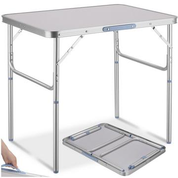 tavolo da camping in alluminio 75x55x68cm, pieghevole