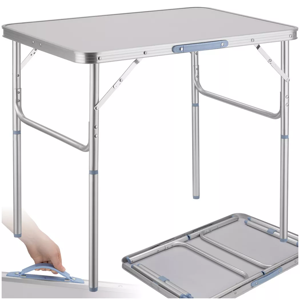 Tectake - Campingtisch Lothar klappbar wetterfest, 70 CM, Grau