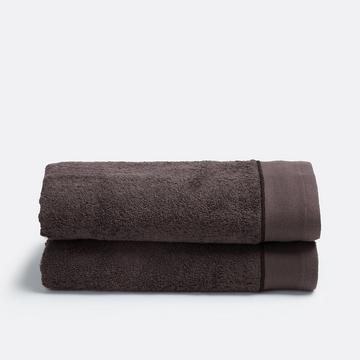 Lot 2 serviettes de toilette en coton peigné 675g/m2