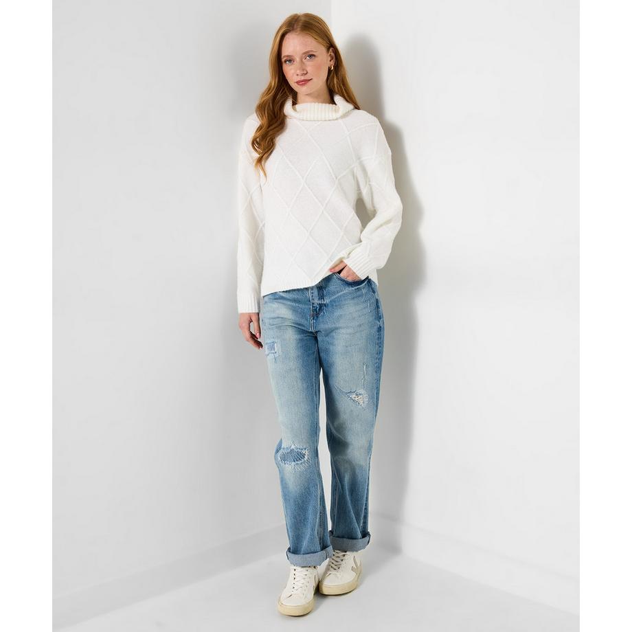 Joe Browns Klassischer Rollkragenpullover mit Rautenmuster  