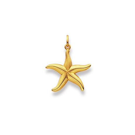 MUAU Schmuck  Pendentif étoile de mer or jaune 750, 23x19mm 