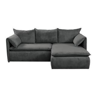PASCAL MORABITO Divano letto in Velluto a coste Antracite - Angolo a destra - TEODORA  