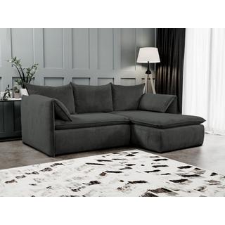 PASCAL MORABITO Divano letto in Velluto a coste Antracite - Angolo a destra - TEODORA  