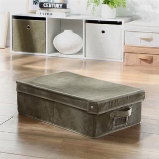 Calicosy Aufbewahrungsbox mit Deckel aus Kordstoff in Khaki - L31,5 cm  