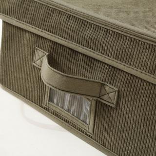 Calicosy Aufbewahrungsbox mit Deckel aus Kordstoff in Khaki - L31,5 cm  