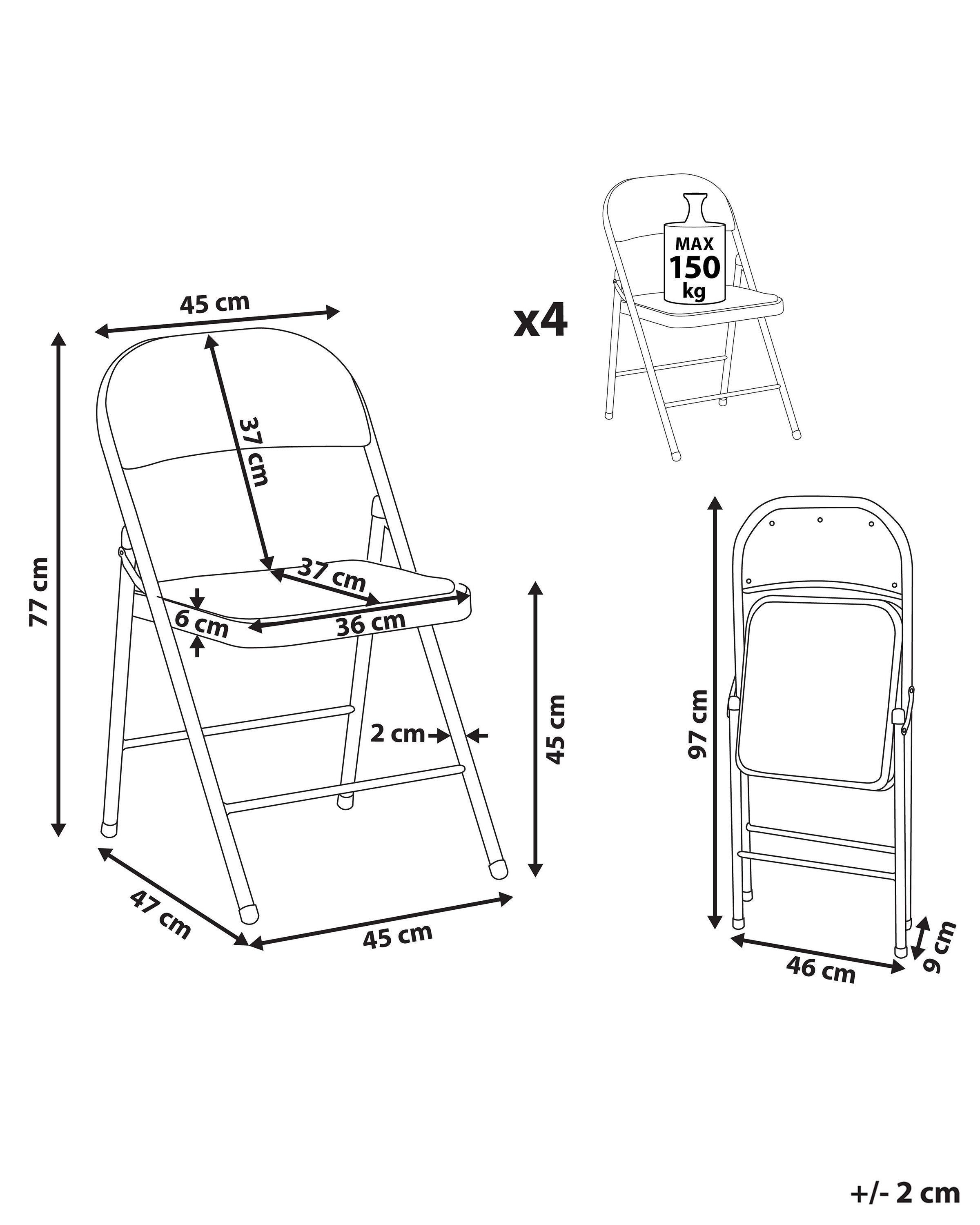 Beliani Lot de 4 chaises pliantes en Tissu maillé Moderne SPARKS  