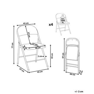 Beliani Lot de 4 chaises pliantes en Tissu maillé Moderne SPARKS  