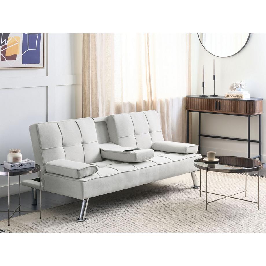 Beliani Canapé-lit en Tissu Moderne ROXEN  