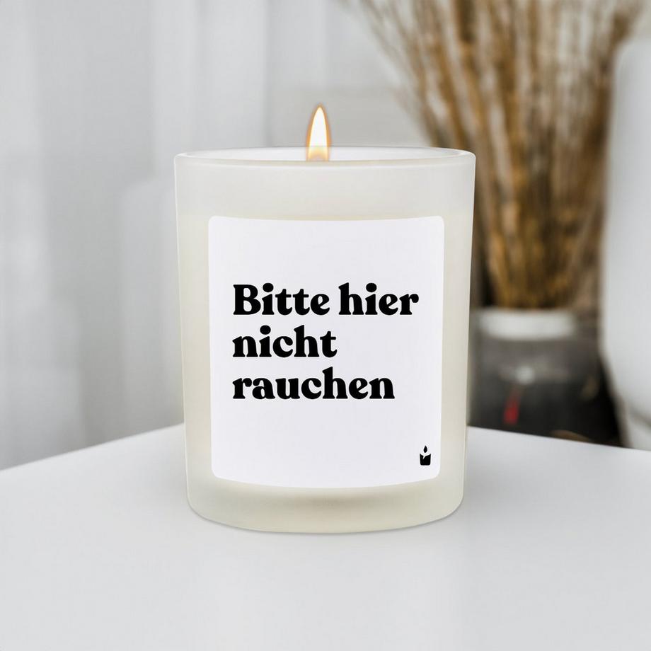 CandleHand Bougie Parfumée Woody Bitte hier nicht rauchen  