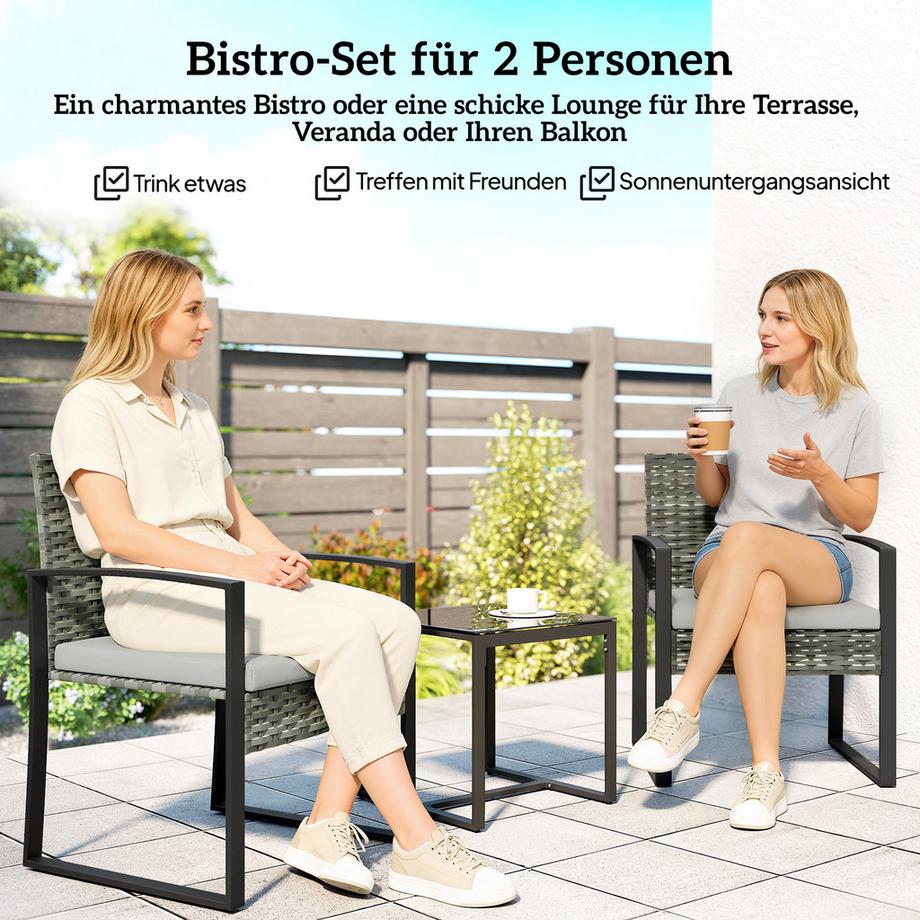 Outsunny Rattan Bistroset  