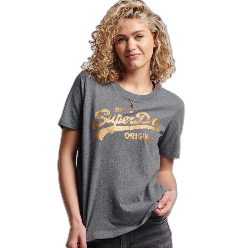 Superdry  T-shirt Coll coton biologique femme  intage Logo Scripted 