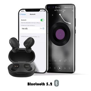 Avizar  Écouteurs Bluetooth 5.2 avec Étui Noir 