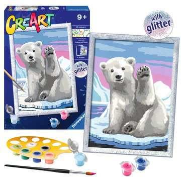 Ravensburger  Ravensburger CreArt Pawesome Polar Bear Colore per kit di verniciatura in base ai numeri 