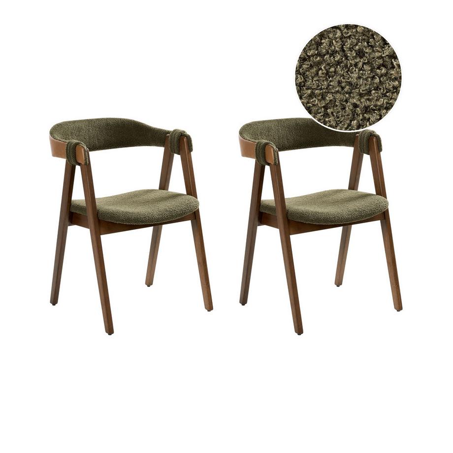 Lot de 2 chaises de salle à manger en Bouclé Rétro DAY