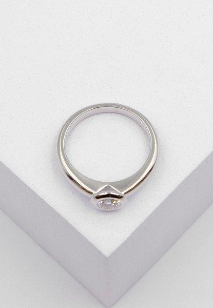 MUAU Schmuck  Solitaire Ring Diamant 0.40ct. Weissgold 750 