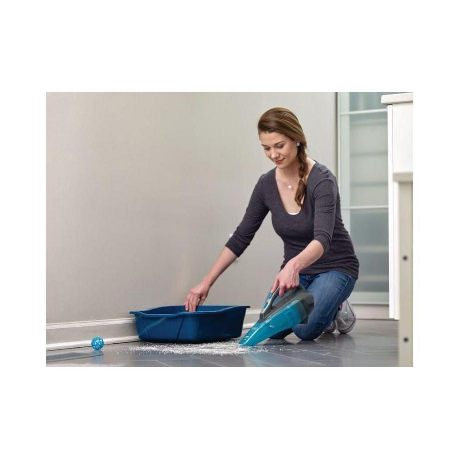 BLACK+DECKER Akku-Handsauger Nass/Trocken Titan/blau, 21.6 Wh, 10.8V  