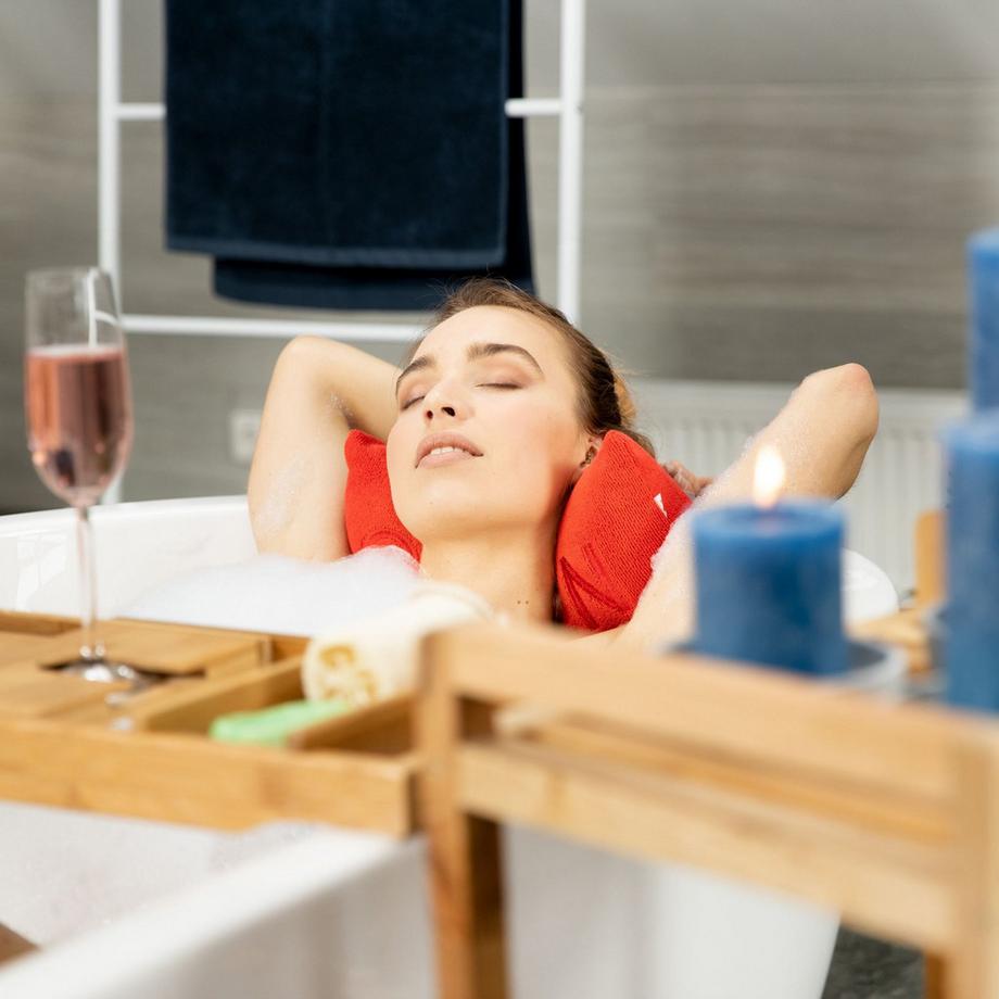 B2X Badezimmerregal aus Bambus mit Buchstütze  