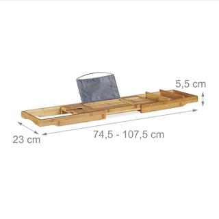 B2X Étagère de salle de bain en bambou avec serre-livres  