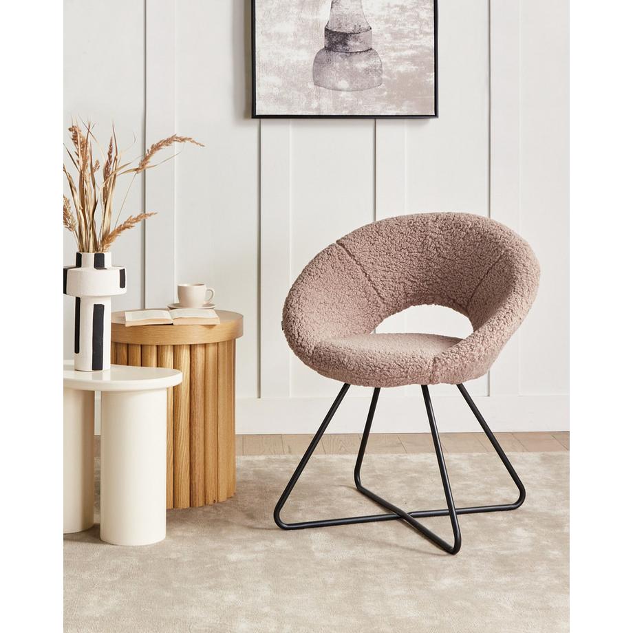 Beliani Sedia da pranzo en Bouclé Glamour RACHEL  