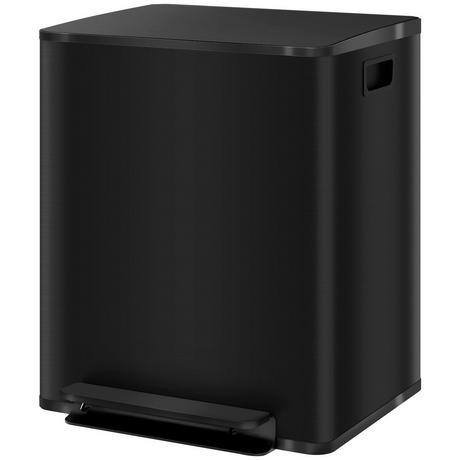 Northio Mülleimer 2x25L Treteimer Edelstahl mit Deckel & Fußpedal, Kosmetikeimer mit Inneneimer für Wohnzimmer & Büro, 47,7x37,5x56cm  