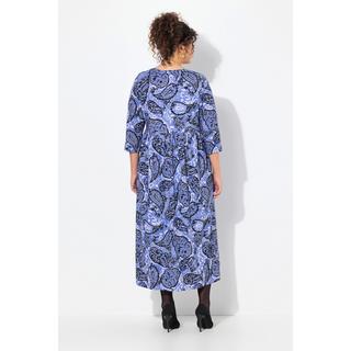 Ulla Popken  Robe, Motif Paisley, Coupe A-Ligne, Encolure V, Manches 3/4 