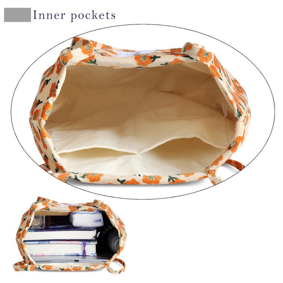 Only-bags.store Sac à Bandoulière Esthétique en Velours Côtelé Fleuri  